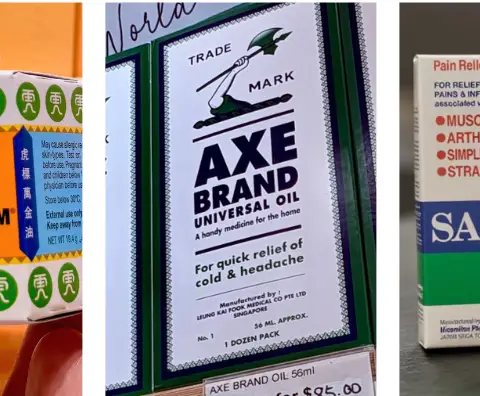 Tiger Balm, Axe Brand Universal Oil, Salonpas